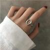 Women's Adjustable S925 Sterling Silver Retro Minimalist Open Ring