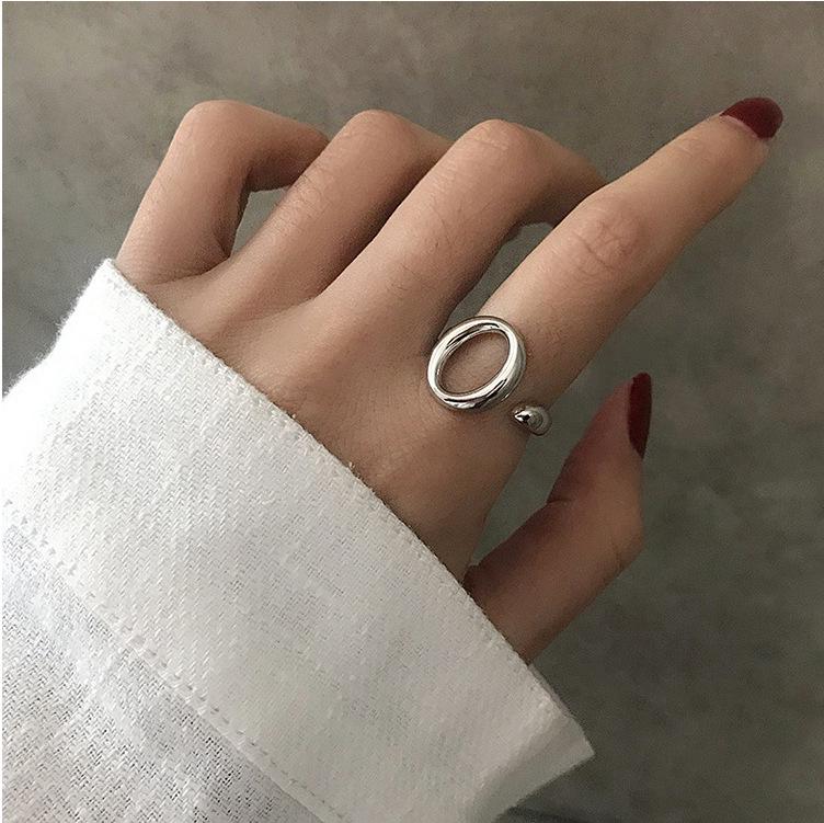 Women's Adjustable S925 Sterling Silver Retro Minimalist Open Ring