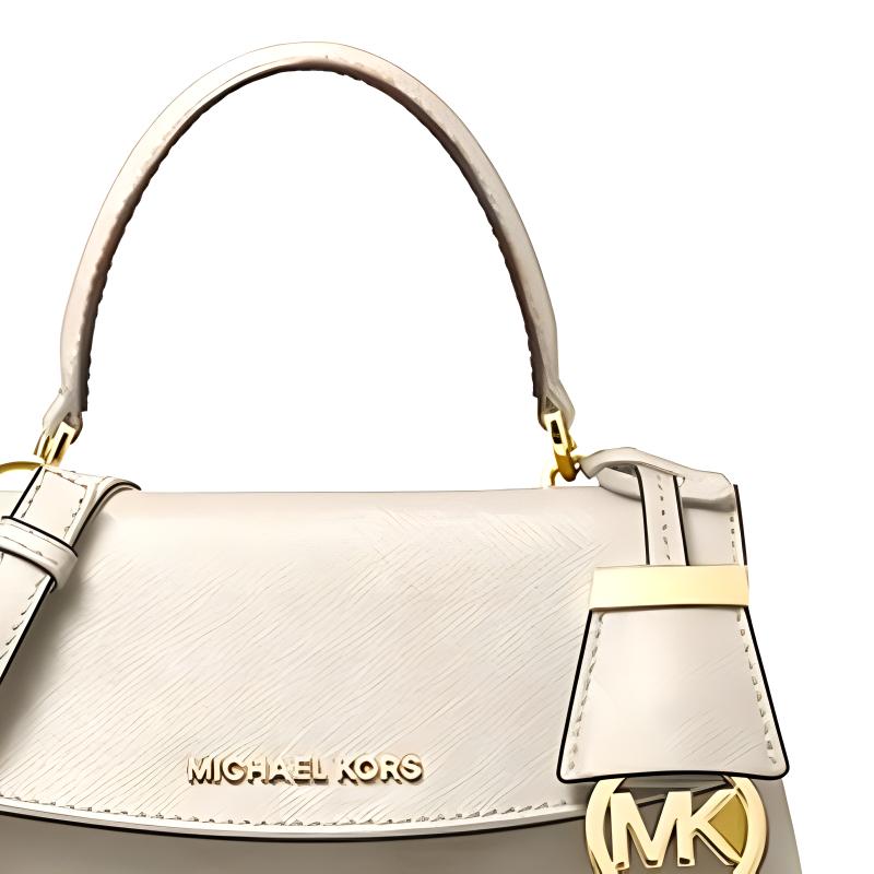 New MICHAEL KORS MK Ava Cow Leather Handbag, Shoulder Bag, Crossbody Bag Mini Women's Milk White 32F5GAVC1L289