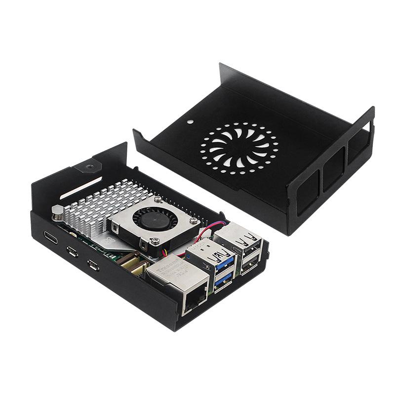 Custodia in Metallo per Raspberry Pi 5 con Ventola PWM e Dissipatore in Alluminio