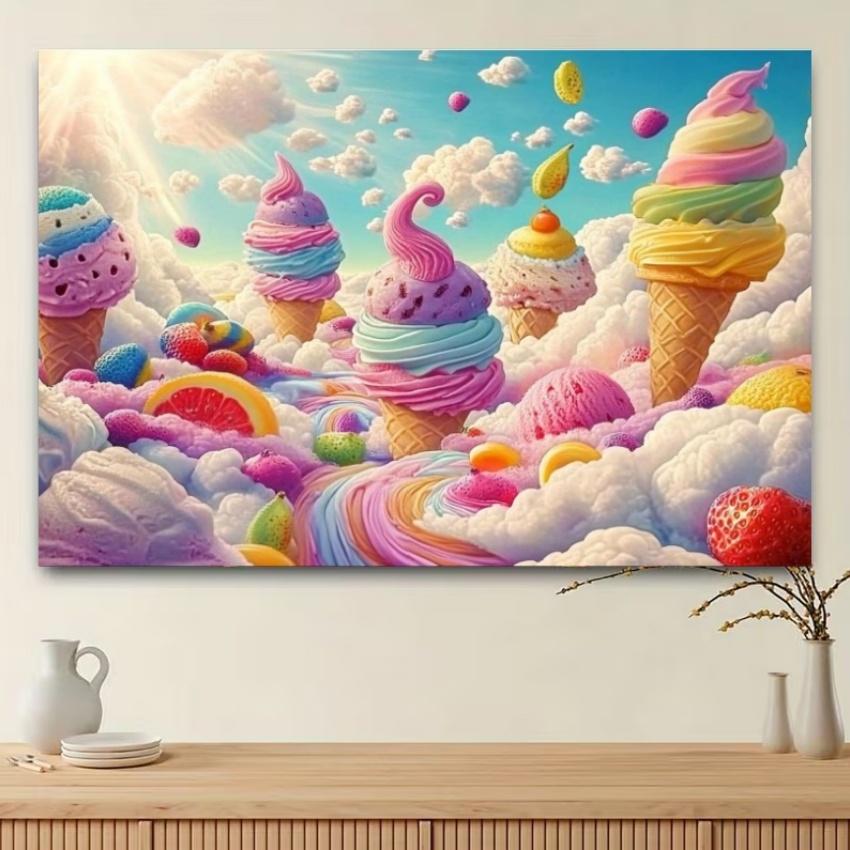 Colored Ice Cream Candy Theme Backdrop Party Ice Cream Truck Decorations Background Girl Baby Pink Photography Banner Kids Gift 120x90cm