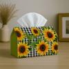 1pc Rustic Farmhouse Tissue Box Cover with Vibrant Sunflower - Collapsible Toilet Paper Holder & Storage Cover, Sturdy Lightweight Suitable for Living