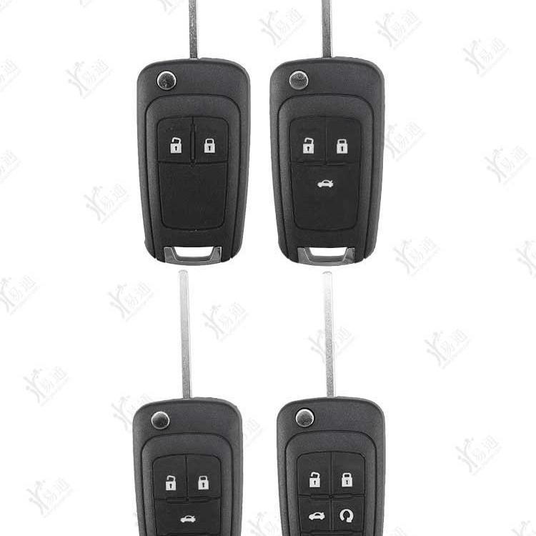 Klappschlüsselgehäuse für Buick Chevrolet, Ersatzgehäuse für Fernbedienung, kompatibel mit 2, 3, 4, 5 Tasten