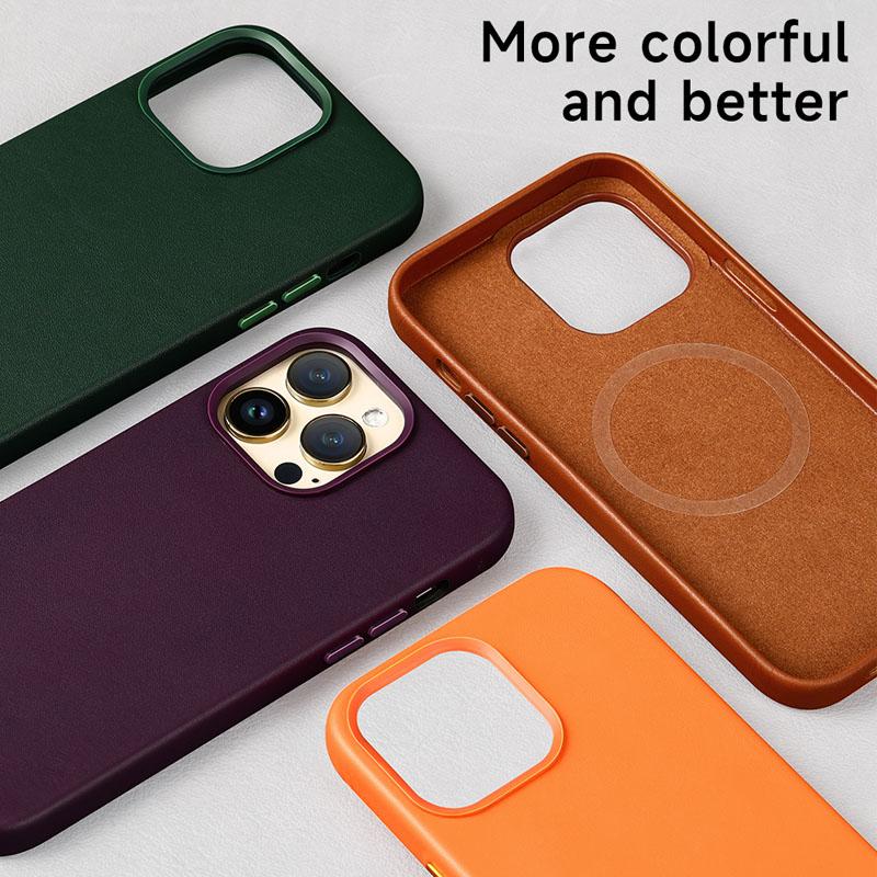 Luxury Leather Case for Apple IPhone 14 15 Pro Max 13 12 13pro IPhone14 Magsafe Case Magnetic Charging Protection Cover