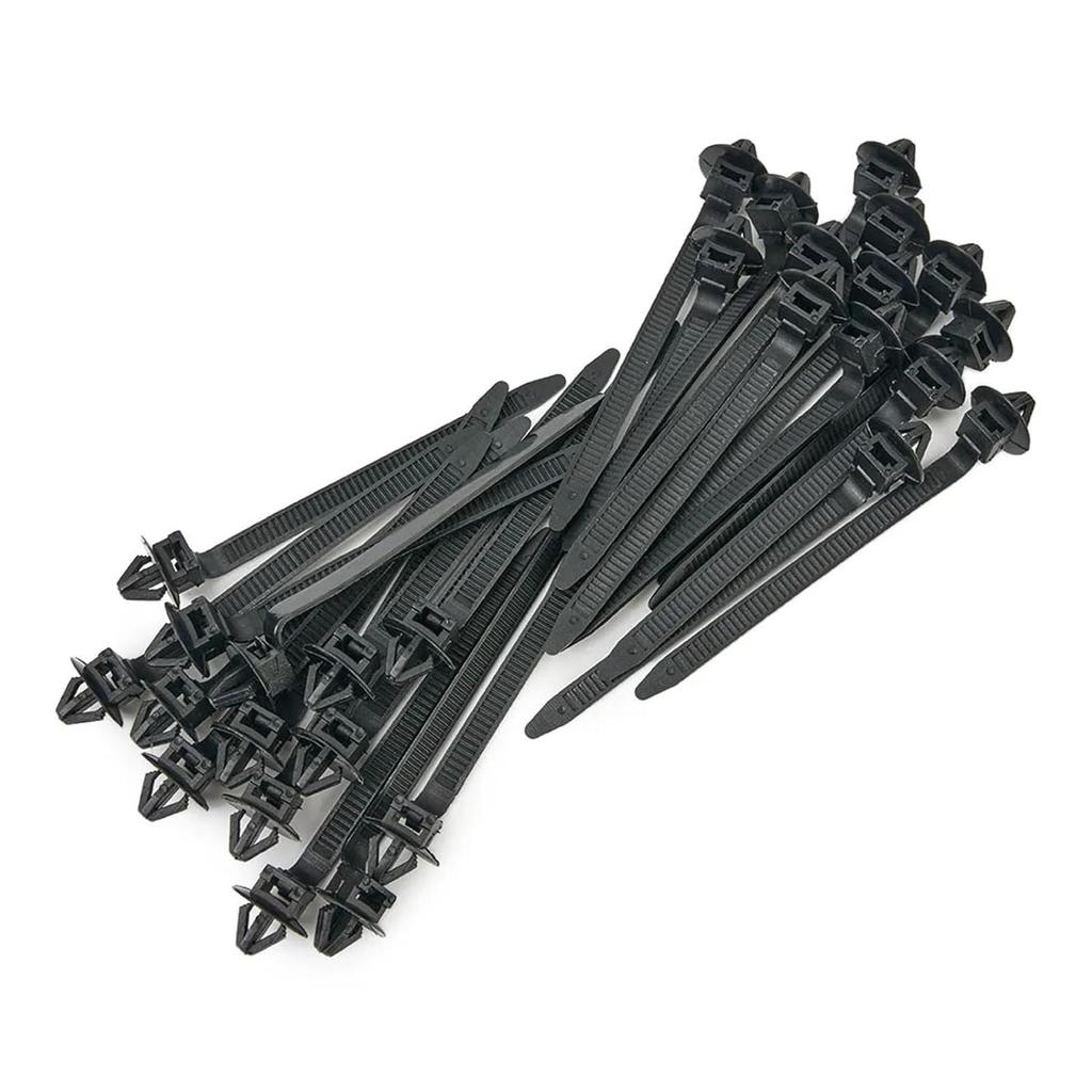 50pcs Nylon Cable Tie Wrap Fastening Adjustable Fastener Clips Car Pipe Fixed Zip Strap Kit All Reusable Motors Parts