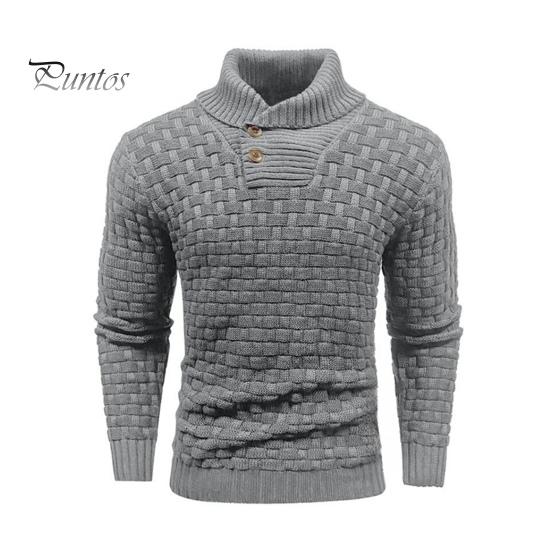 

Мужской зимний свитер с защитой шеи, высоким воротником и длинными рукавами, трикотажный толстый эластичный облегающий однотонный свитер для повседневной носки, школьных занятий спортом M серый