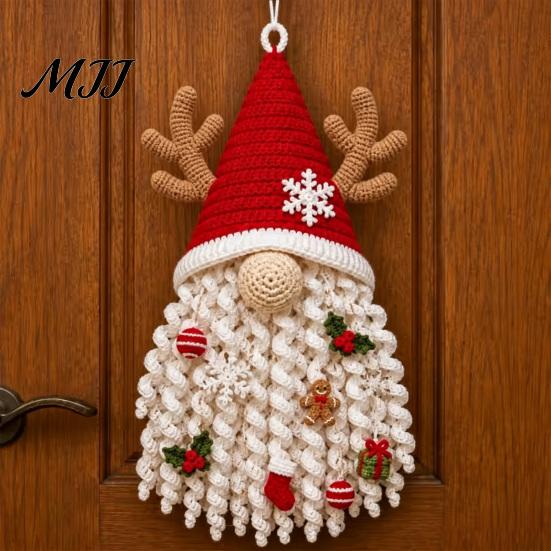 DIY-Weihnachtsdekorationen Saisonale Häkel-Türhänger-Sets, 3D-Zwerg-Strick-Aufhänger Handgemachte Bastelarbeiten, Anfänger-Schmuck für Weihnachten Halloween Ostern