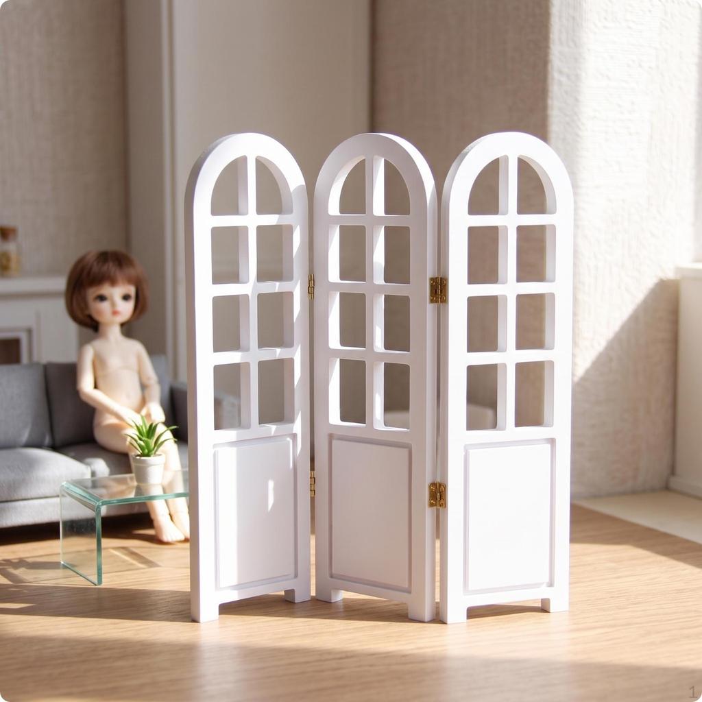 Dollhouse Folding Screen Compact Room Divider Realistic Furniture for