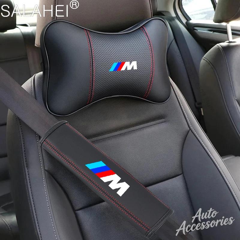 Car Seat Neck Pillow Headrest Rest Cushion Seat Belt Shoulder Pad For BMW M E39 E46 E90 E60 F10 F11 F20 F30 F34 M1 M2 M3 Sticker OPDFR1