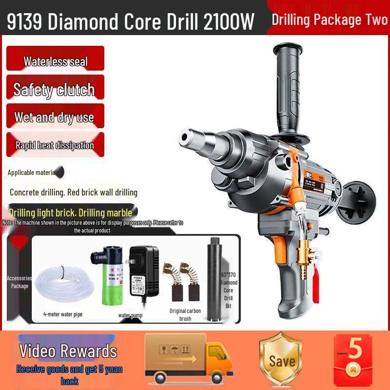 1988 High Power 3500W Water Diamond Core Drill for Air Conditioner Hole Drilling