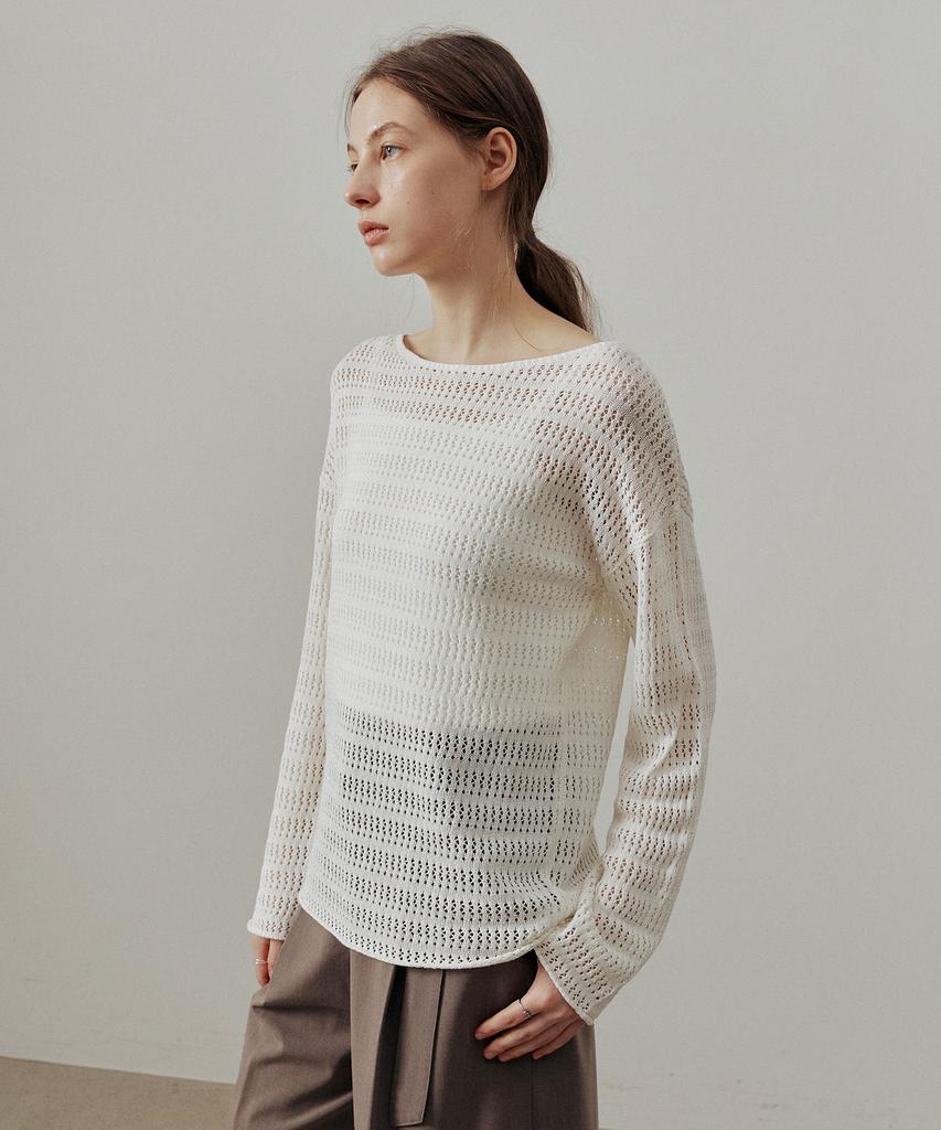 ARTID Linen Oversized See-Through Knit_Ivory