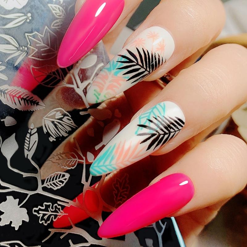 Nail Art Stamping Plate Valentines Nail Stamp Template Flower for Butterfly Vine Leaf Snake Pattern Nail Art Design Temp