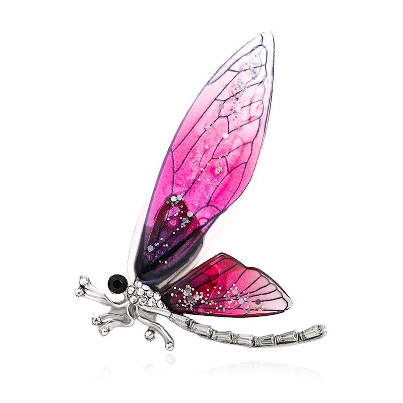 

1pc Transparent Dragonfly Brooches Women Big Insect Weddings Banquet Office Brooch Pins Gifts червоний