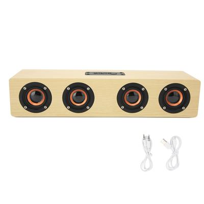 Wooden Bluetooth Speaker Stereo Hands Free Calling Heavy Bass Desktop Wireless Speaker for
