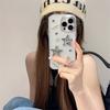 Rhinestone Love Electroplated Five-Pointed Star Mobile Phone Case For Iphone17Promax Letters Apple 16 Silver Foil Transparent