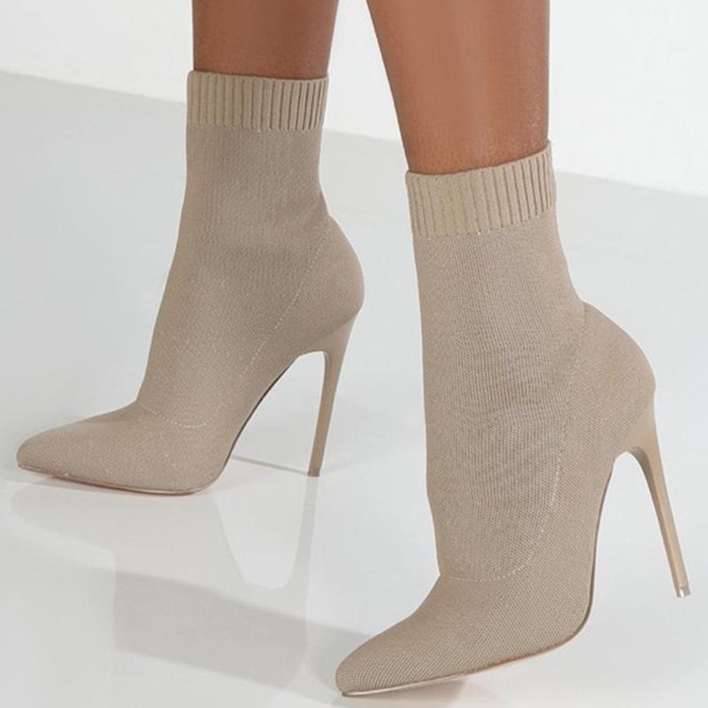 Moda Donna Stivali Donna Stivali Slip On Scarpe Donna Stivaletti Stiletto Morbido Moda Casual Stivali Invernali Donna Taglie Forti Botas Mujer