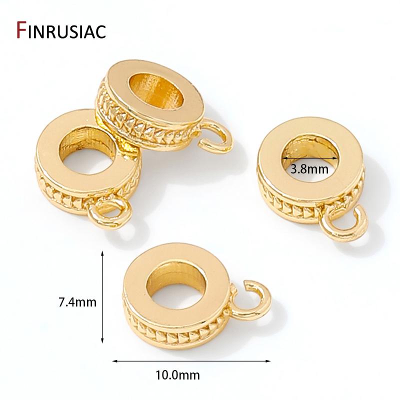 14K Gold Plated Brass Round Pendant Bail Beads Connectors,Bails For Pendants Jewelry,DIY Necklace Bracelets Making Findings