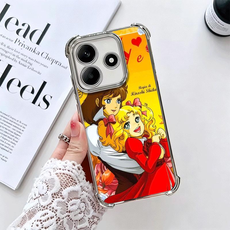 Candy 90s Cartoon Plating Phone Case For Xiaomi Redmi Note 14 15 Pro Plus 13 12 11 11S 11T 10 9S 9 5G Anti-Fall Airabag Cover