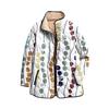 Women's Floral Print Stand Up Collar Pleated Cotton Long Sleeved Button Cotton Jacket