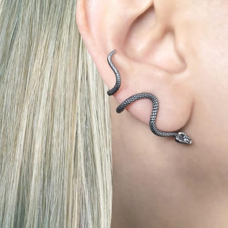 Delicate Serpents Twist Earrings Lightweight Design Alloy Construction Jewelry Daily Wear Accessory Ear Accessories