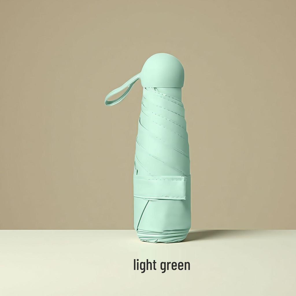 Compact 5-Fold Dual-Use Umbrella: UV Protection & Water Resistant Mini with Black Lining