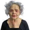 Old Man Mask Latex Elder Halloween Mask Old Person Cosplay Mask with Gray Wig