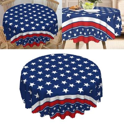 Memorial Day 4th Of July Themed Waterproofs Tablecloth Easy Wipe Surfaces Indoor Outdoor