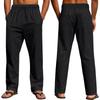 Men's Casual Linen Breathable Comfortable Loose Drawstring Beach Tracksuit Pants for Men