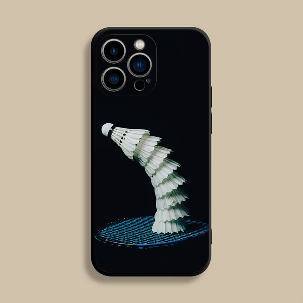 

Sport Badminton Cool Phone Case For iPhone 17,16,15,14,13,12,Pro,Max,Plus,E,SE4,Air,Mini Black Soft Cover iPhone16e