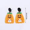 Fashion Dangle Earrings Spirit Pumpkin Skull Flower Drop Earrings Statement Jewelry Halloween Cartoon Acrylic Earrings