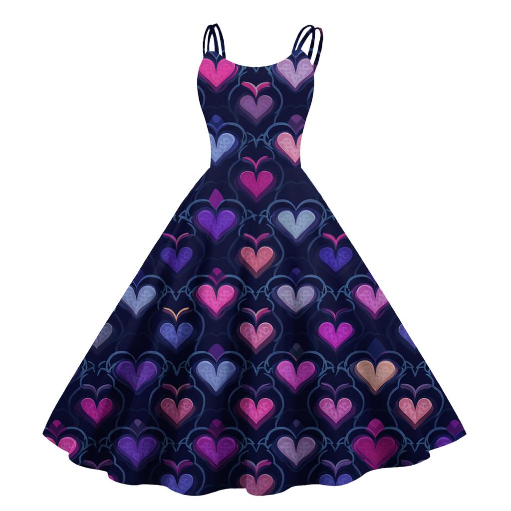 Dámské potištěné sexy punkové vintage šaty s odhalenými rameny