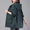 Fashion Women's Trench Coat Spring Autumn Lined Coat Tops Korean Loose Hooded Casual Female Windbreaker Outerwear 4XL