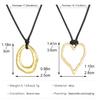Personalized irregular heart-shaped hollow out Pendant Necklace, simple geometric oval wax rope necklace, everyday versatile neck ornament