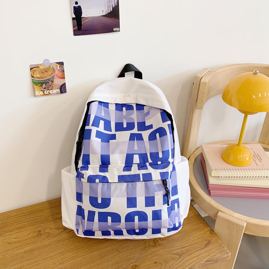 Schoolbag female college student niche design sense simple versatile letter trend backpack girl high school Internet celebrity backpack