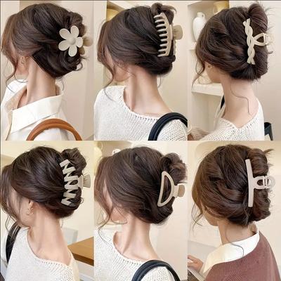 Lot de 6 pinces à cheveux tendance pour femmes, couvre-chef, grande pince à cheveux, plusieurs styles coréens pour filles, pinces à requin, barrettes, accessoires pour cheveux