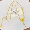 Butterfly pendant necklace double-layer three-dimensional tassel butterfly collarbone chain for gifts