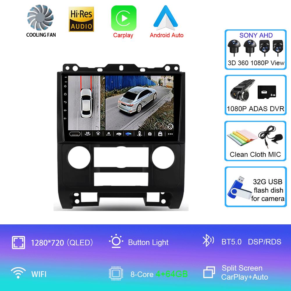 Car Radio Android14 For Ford Escape 2007 2008 2009 2010 2011 2012 Navigation GPS Multimedia Video Player Stereo wireless Carplay