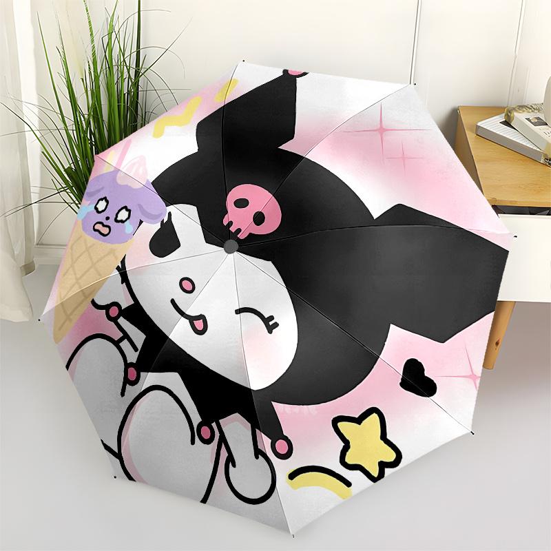 

Kuromi,Ice Cream Automatic Folding Umbrella-Simple 8-Rib Design, Bright Cartoon Pattern, Durable Iron Frame, Suitable For Travel, Outdoor, B