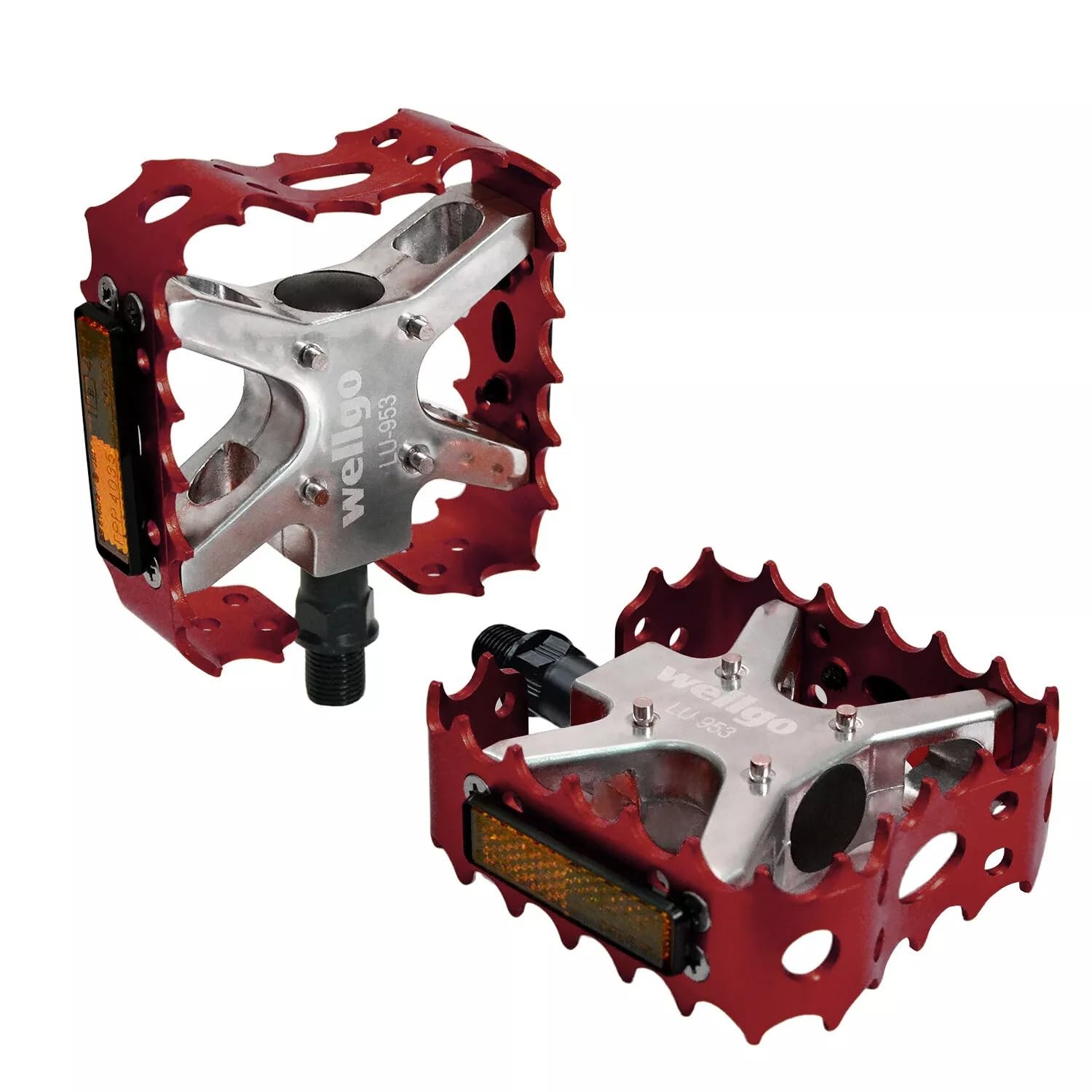 

Wellgo Old School BMX MTB Bear Trap 1/2 Bicycle Pedals, Red, WE3041