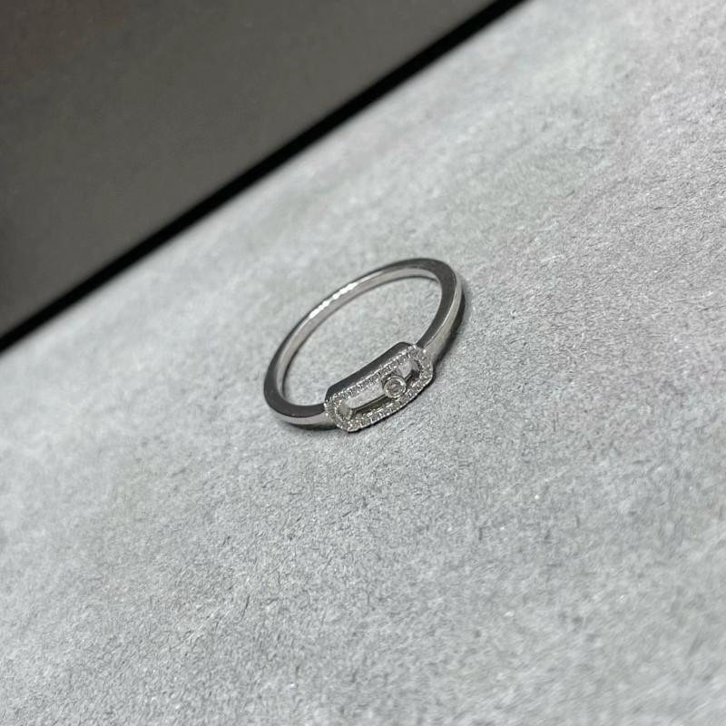 2024 MessiKa Sliding Hollow Diamond Ring: Fashionable Movable Single Stone Design for Men and Women Couples