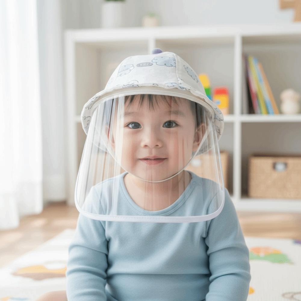 Anti-Droplet Newborn Protective Hat Breathable Fabric Kids Face Mask Hat  Spring Season