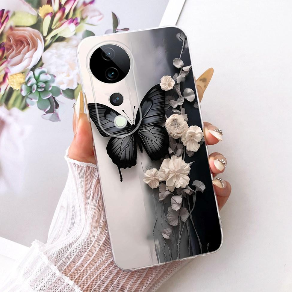 Casing For Vivo S19 Pro Clear Case Aesthetic Luxury Cute Fashion Flower Funny Painted Funda For Vivo S19Pro V2362A Cover