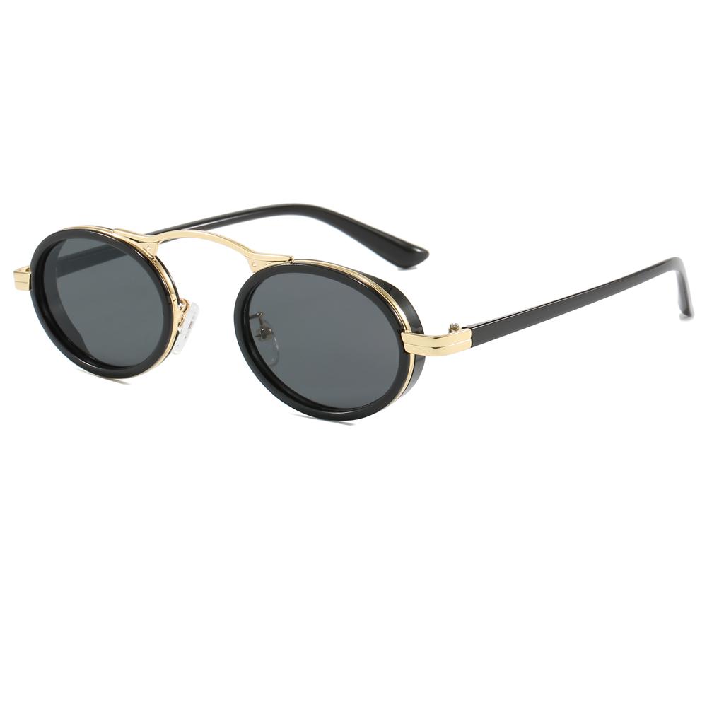 Superhot Eyewear 11318 Fashion 2023 Retro Luxury Metal Steampunk Style Small Oval Sunglasses