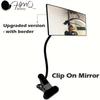Miroir d'extension de cils rotatif à 360° Tige en métal noir Miroir clip-on convexe Miroir grossissant pour rehaussement de cils Outils de beauté