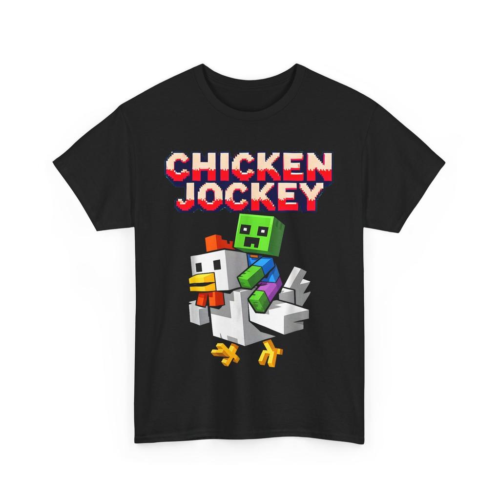 Chicken Jockey Zombie Pixel Art Zombie Gamer Funny Tee T-Shirt