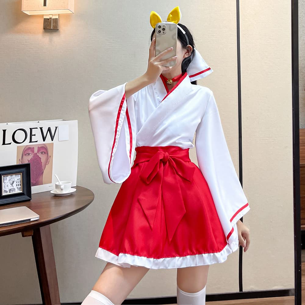 Shrine Maiden Red and White Fox Japanese Style Lolita Long Everyday Halloween Adult Socks [RPFLQ] Cosplay, Dress, Kimono, Style, Sleeves, Wear, Moe,
