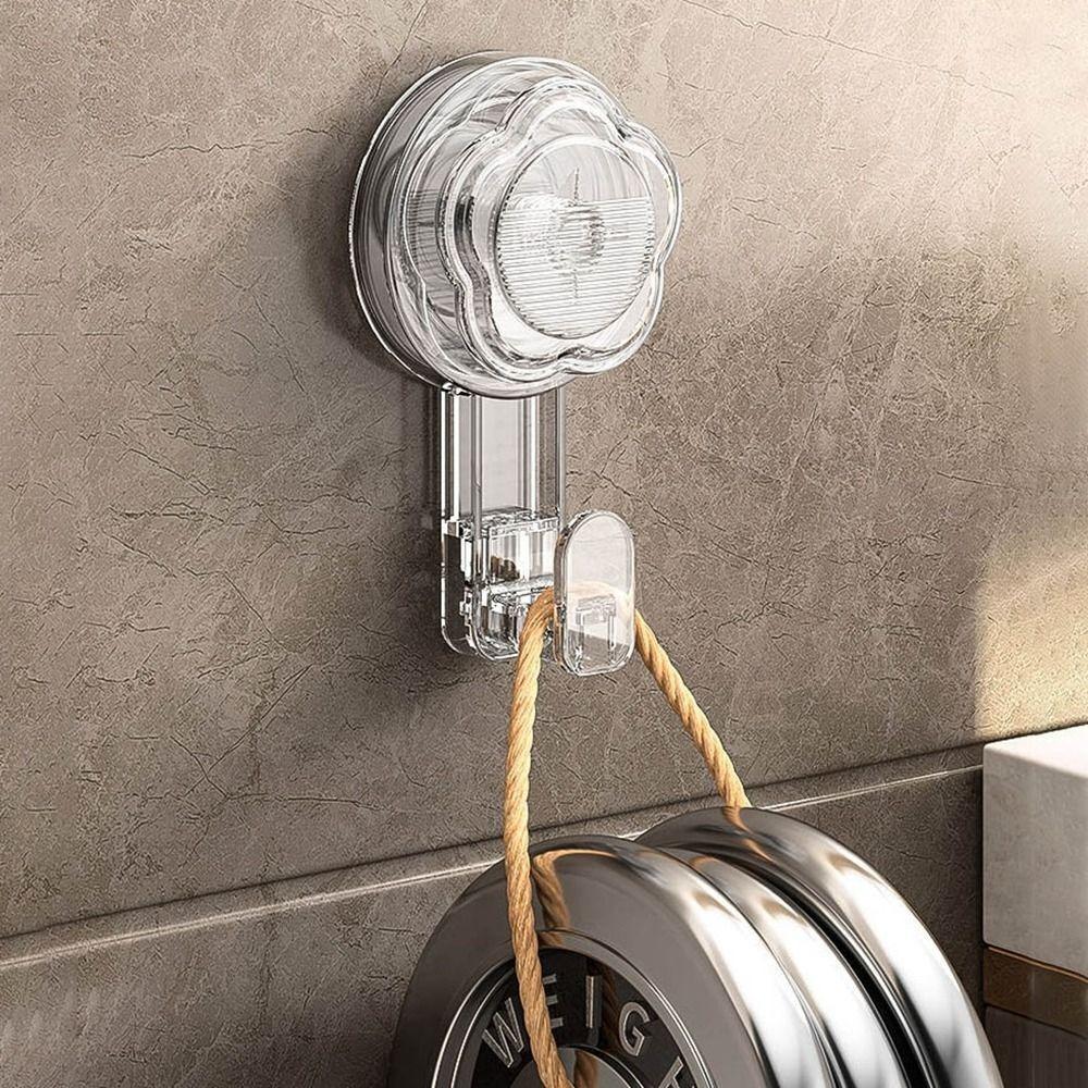 Punch-Free Traceless Sucker Hook Moisture-proof Robe Hook Rotating Suction Cup Hook  Bathroom