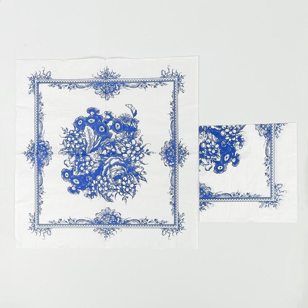 In-Stock Blue & White Chinese Porcelain-Style Disposable Paper Plates for Retro Party or Wedding