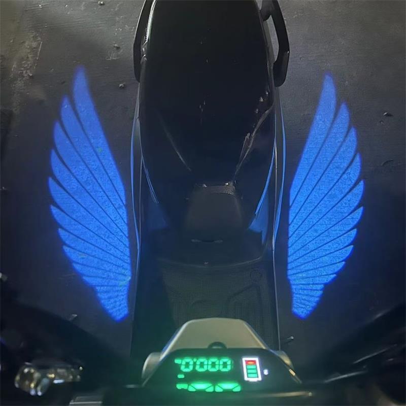 2PCS Motorcycle Angel Wings LED Projection Light Electric Car Street Modification Welcome Decoration Anti-collision Laser Light