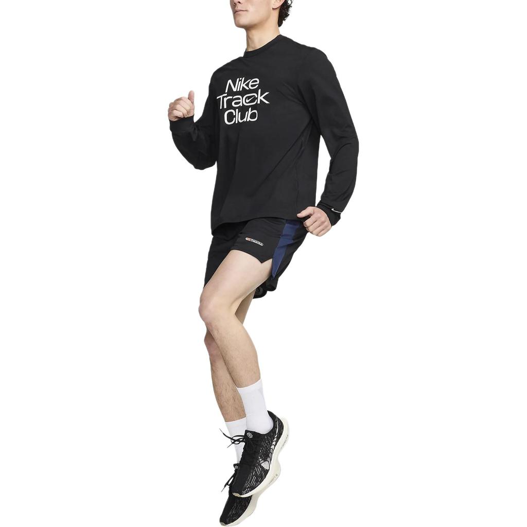 Nike Track Club Color Block Breathable Mid Waist Casual Shorts Men Shorts Black FZ7398-010